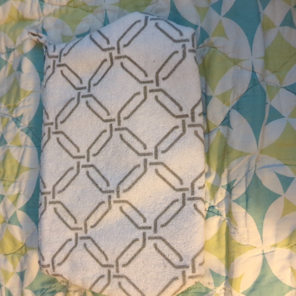 Fieldcrest terry cloth mod cosmetic bag new